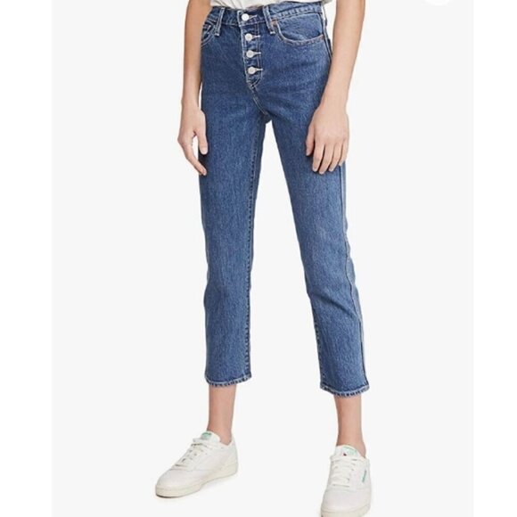 NWT Levi's Wedgie High Waist Straight Leg Crop Jeans - Size 26 - Picture 1 of 10